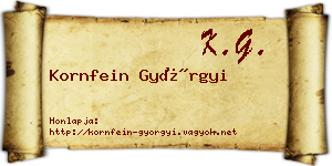 Kornfein Györgyi névjegykártya